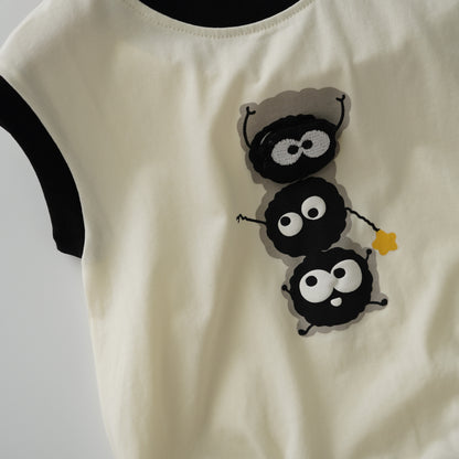 Little Black Cartoon Romper