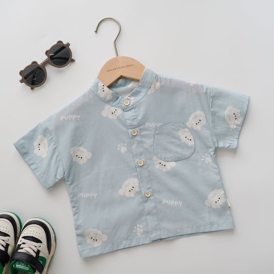 Puppy Baby Blue Boy Shirt