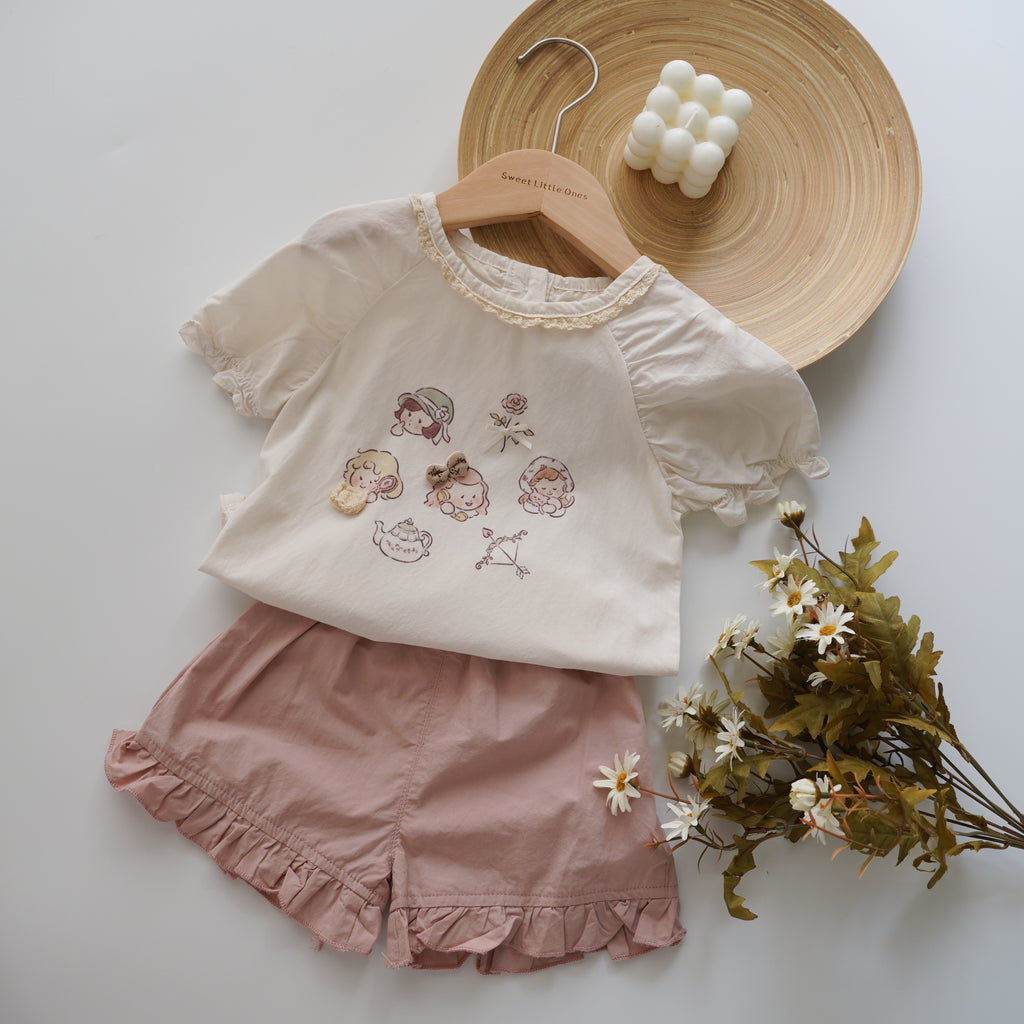 Princess Top & Ruffled Pants Set (Size 73)
