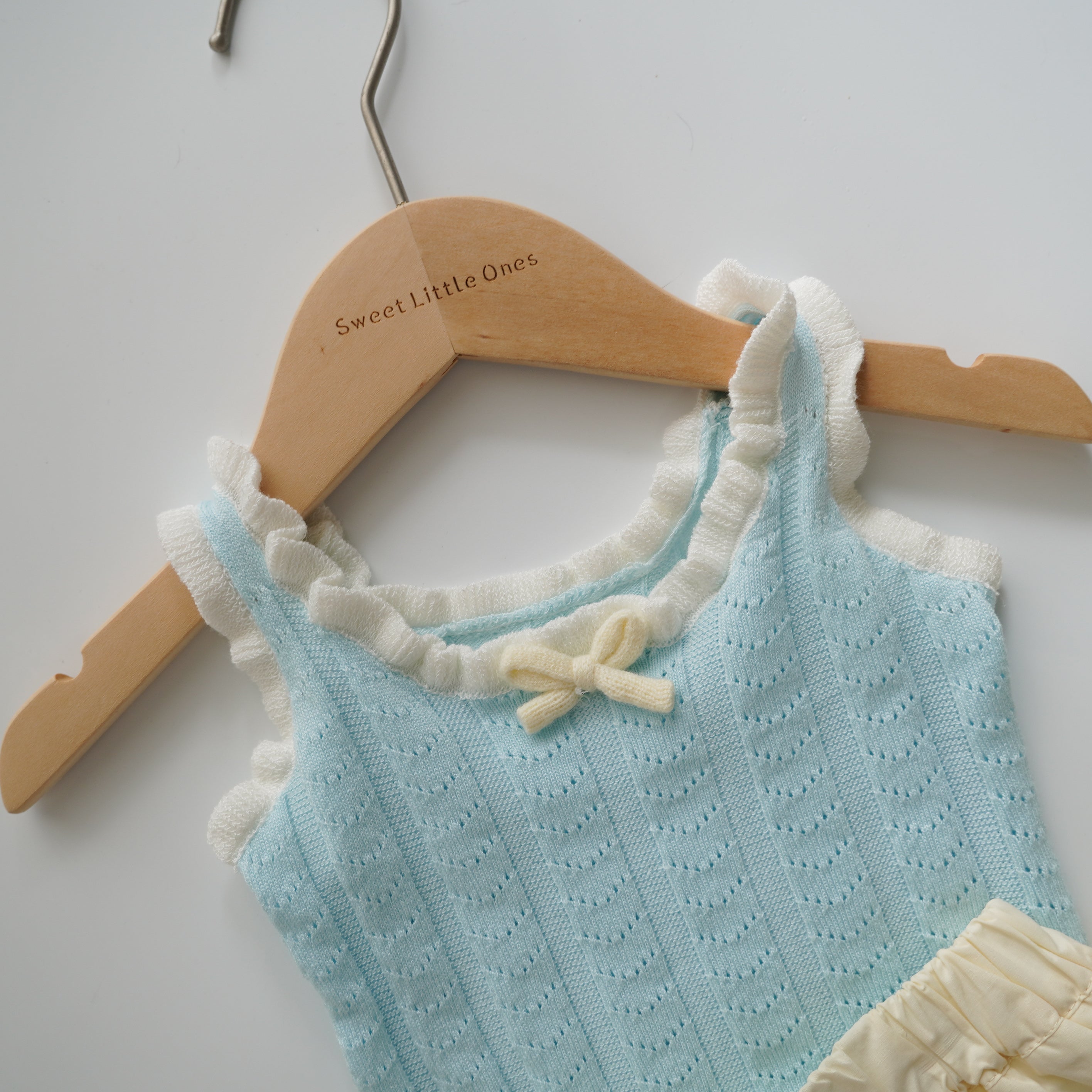 Knitted Sleeveless Top & Layered Skirt-Pants Set