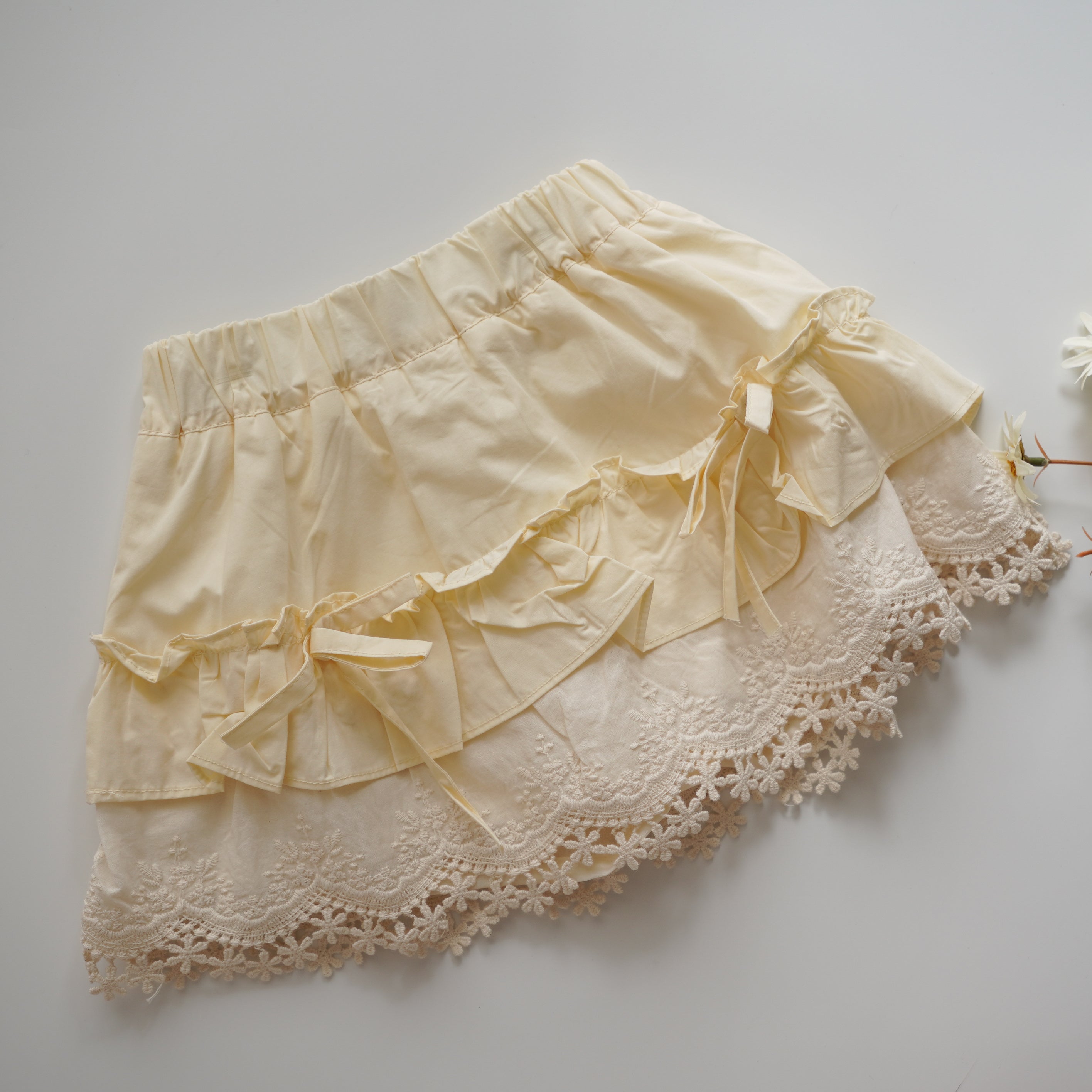 Knitted Sleeveless Top & Layered Skirt-Pants Set