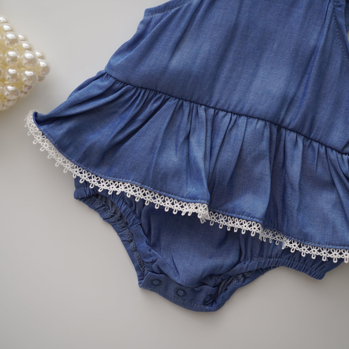 Denim Casual Girl Romper with Hat