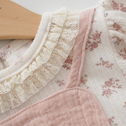 Cotton Floral Attached Sling Romper