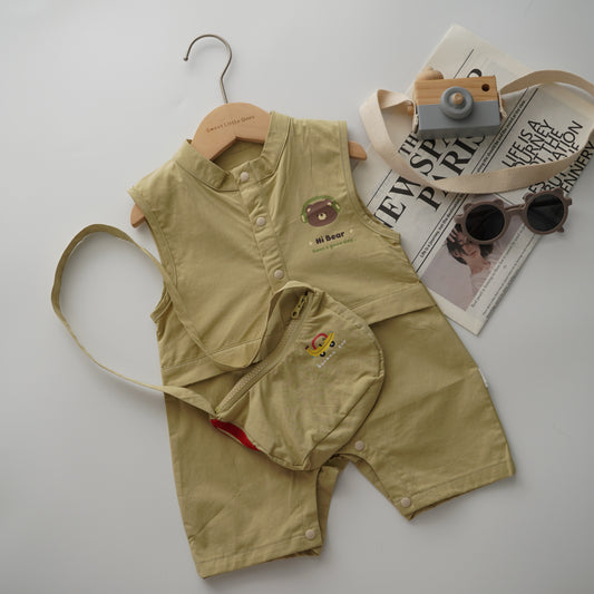 Matcha Bear Romper with Bag