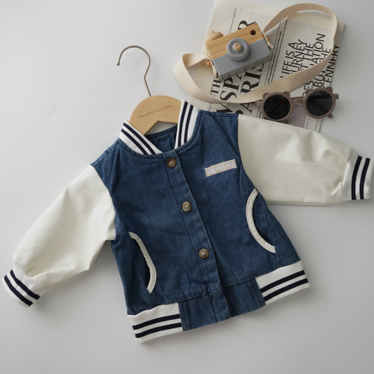 Baseball Denim Mix Jacket