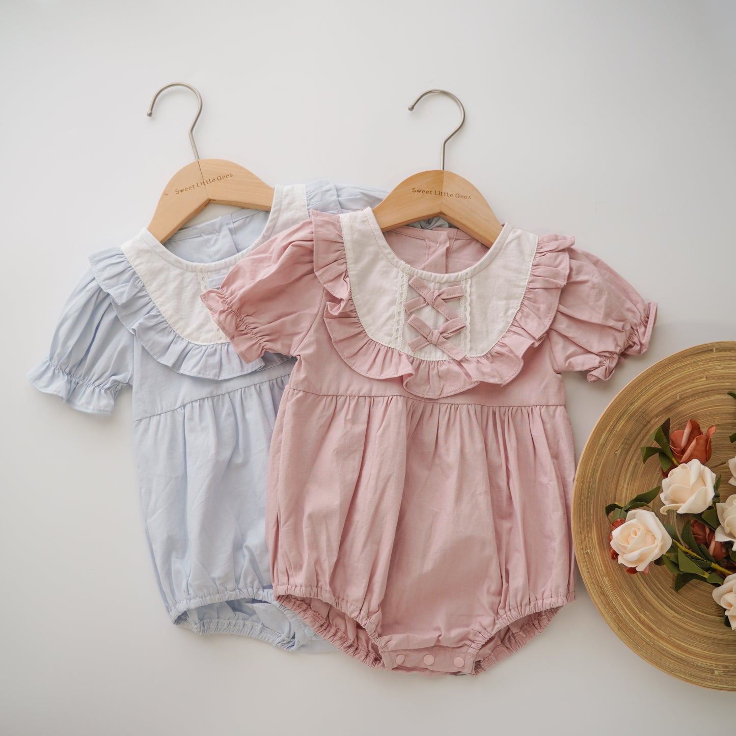 Pastel Baby Girl Ribbon Romper