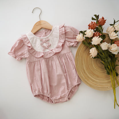 Pastel Baby Girl Ribbon Romper