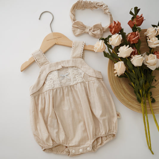 Vintage Girl Romper with Hairband