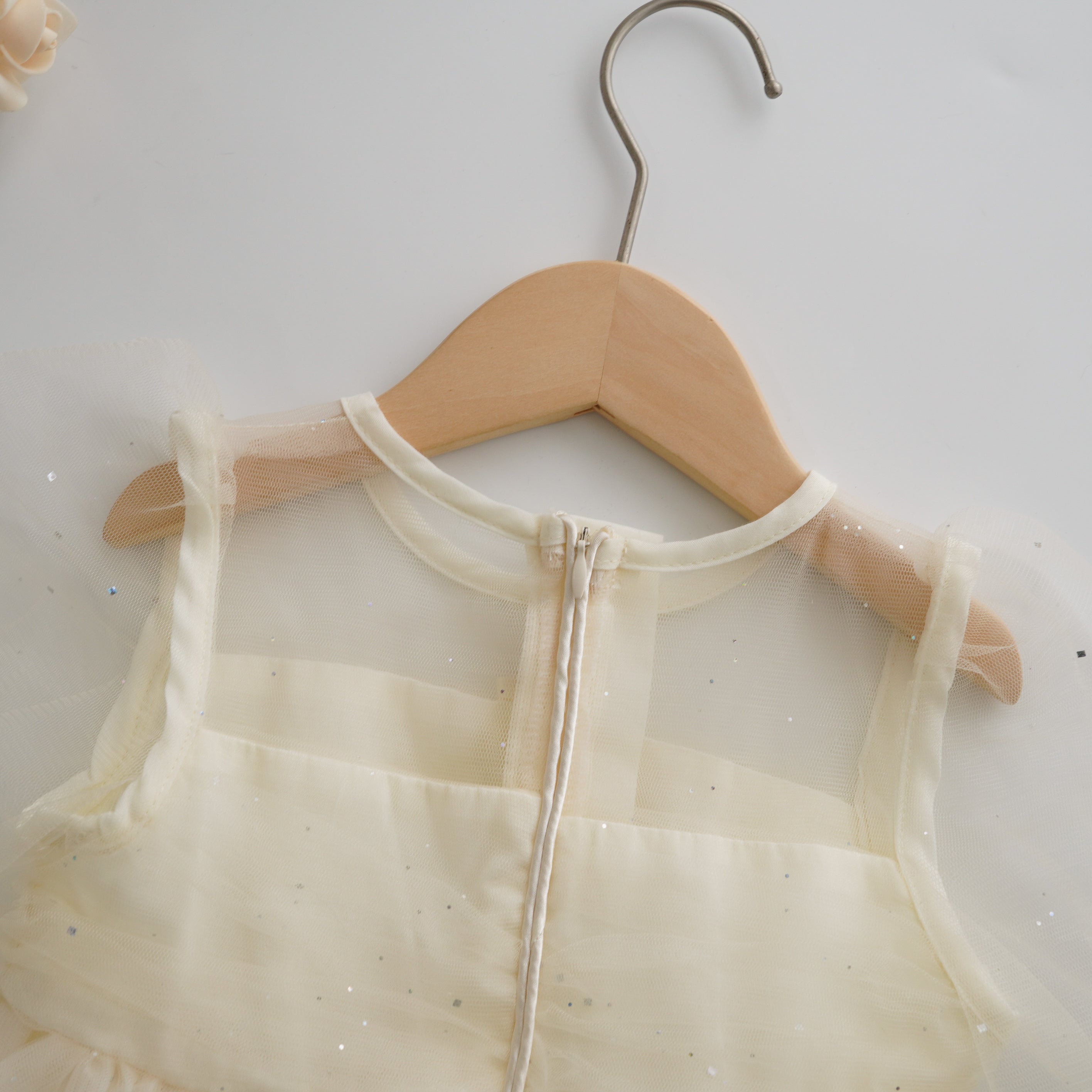 Elegant Mesh Long Sleeves Premium Dress