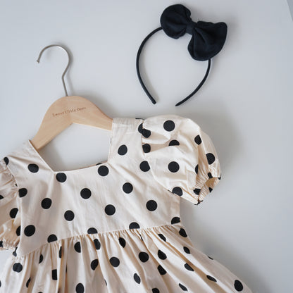 Polka Dot Matching Dress with Hairband