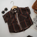 Checkered Line Brown Shirt with Inner & Pocket Pants (Sold Separately)