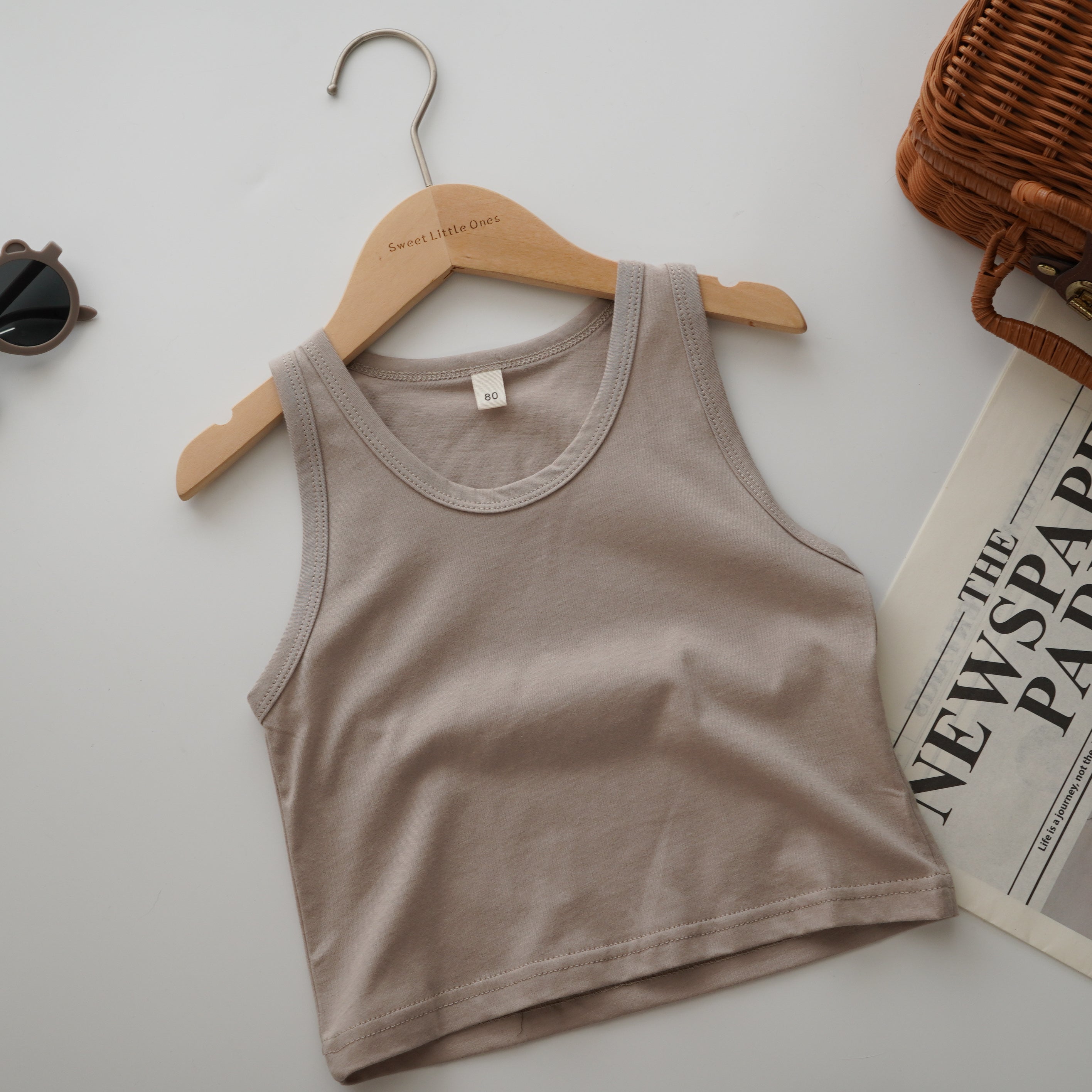 Checkered Line Brown Shirt with Inner & Pocket Pants (Sold Separately)