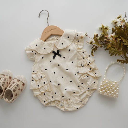 Classic Polka Dot Layered Romper