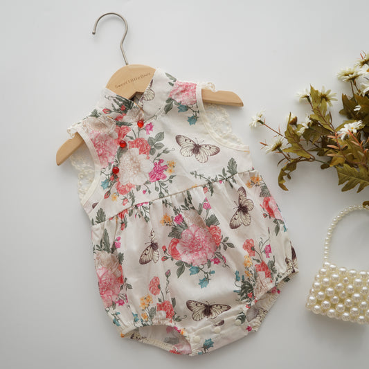 Butterfly Garden Lacey Back Cheongsam