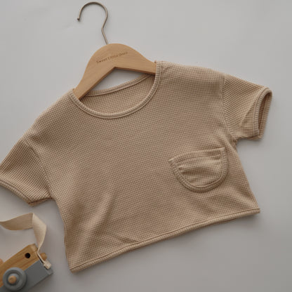 Plain Waffle Pocket Two Pieces Set