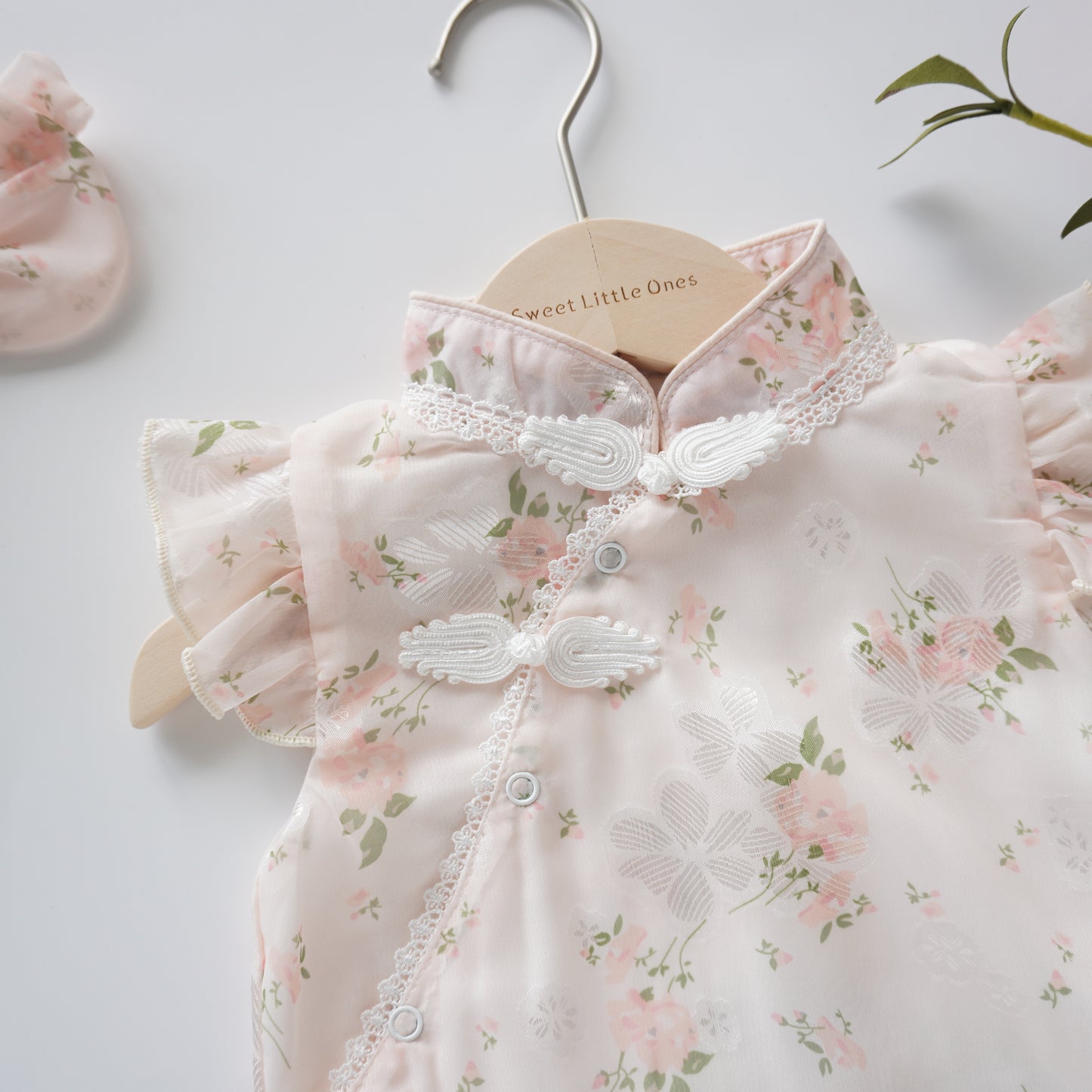 Floral Chinese Romper with Hairband