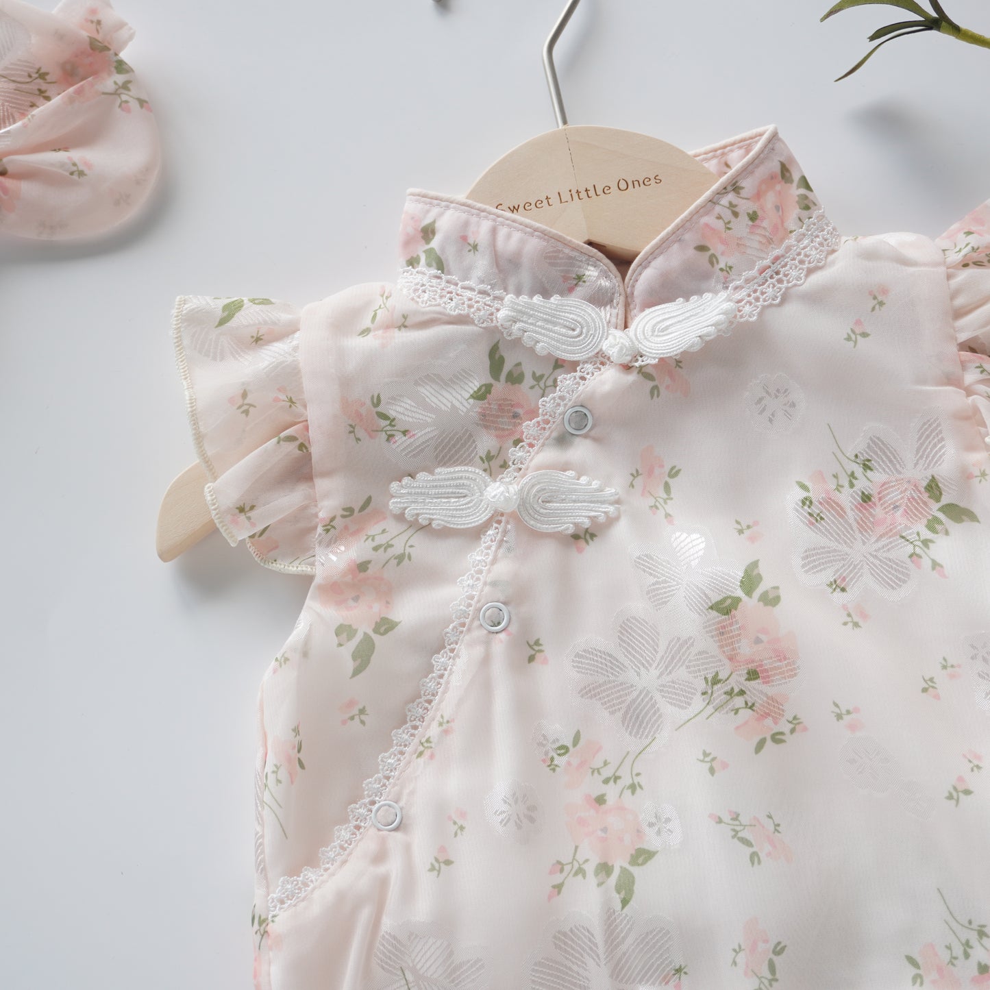 Floral Chinese Romper with Hairband