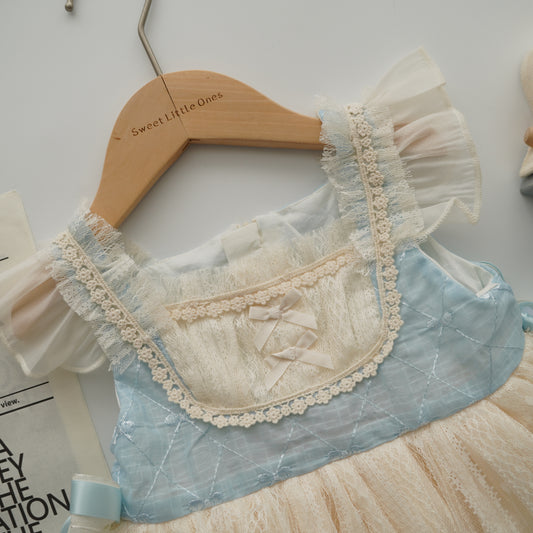 Vintage Blue Baby Girl Dress (Size 80)