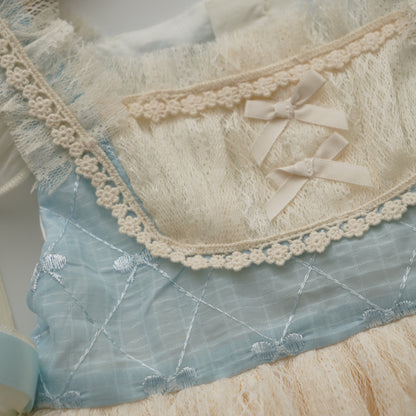 Vintage Blue Baby Girl Dress (Size 80)