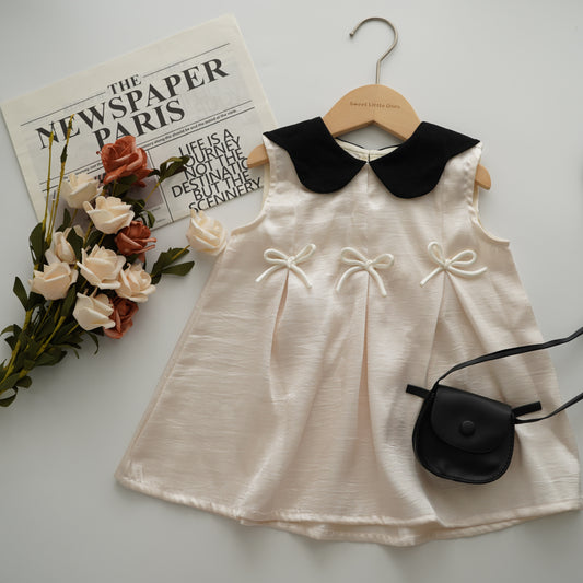 Ivory White Silky Dress with Bag (Size 80)
