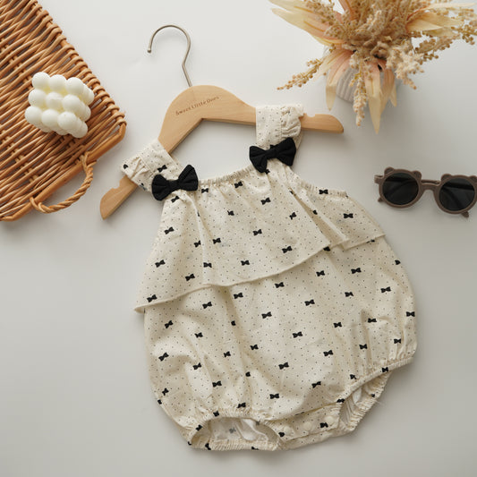 Black Ribbon Vintage Romper