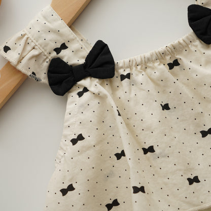 Black Ribbon Vintage Romper