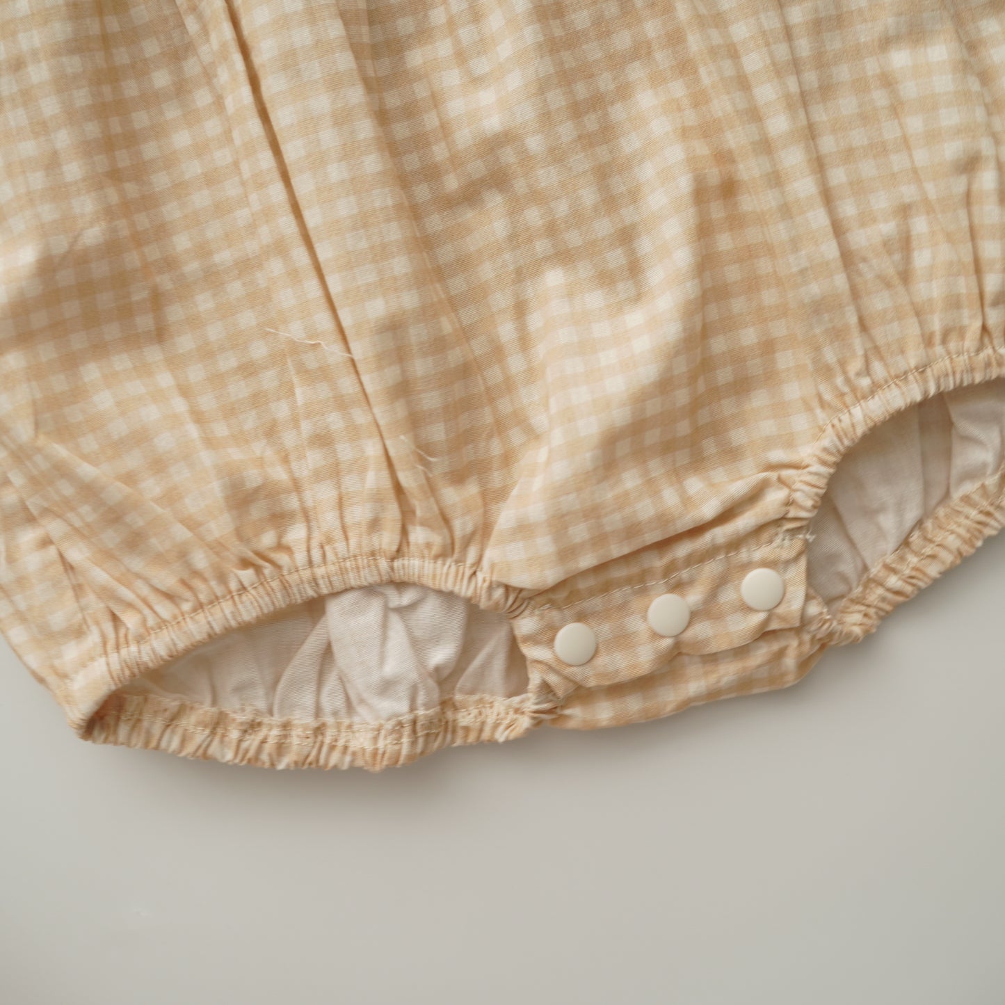Checkered Ruffled Baby Romper with Hairband