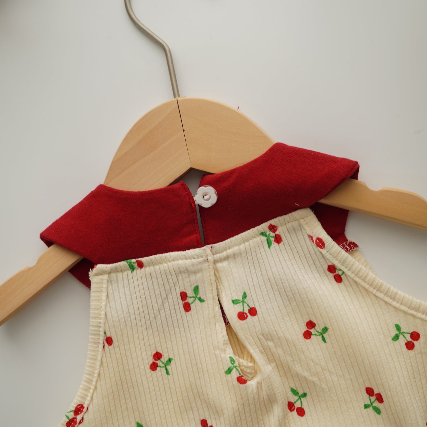 Cherry Ribbon Sleeveless Romper