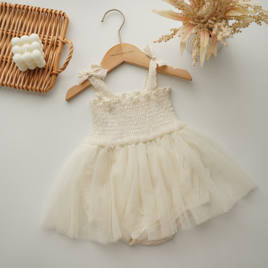 Sweetie Ribbon Mesh Romper