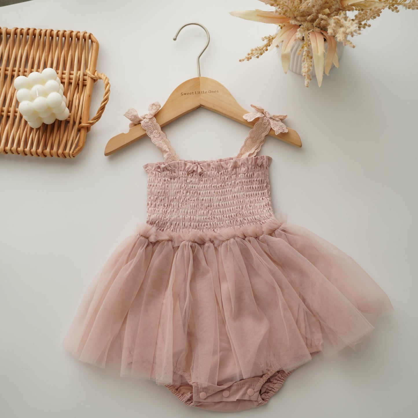 Sweetie Ribbon Mesh Romper