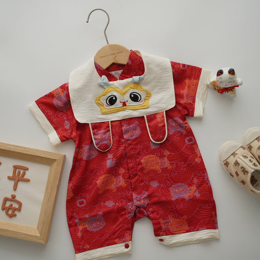 Dragon Chinese Style Romper with Bib