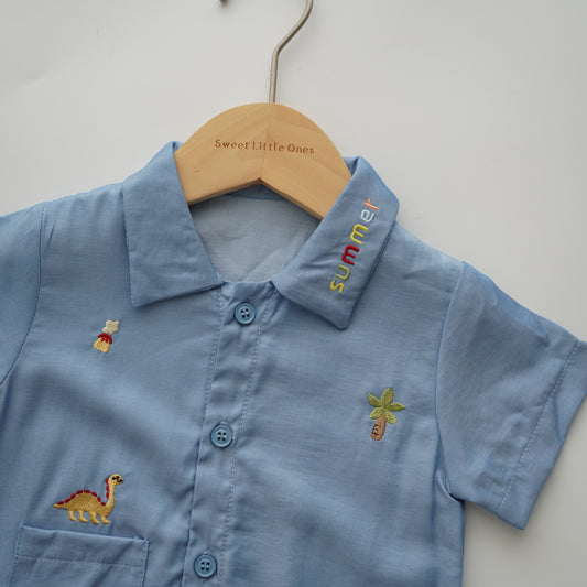 Dino World Silky Denim