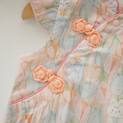 Bunny & Tulip Chinese Cheongsam with Hairband