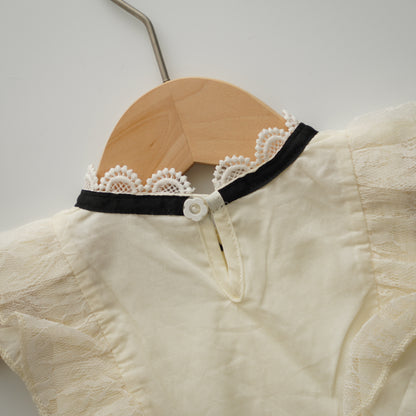 Classic Lace Buttoned Romper