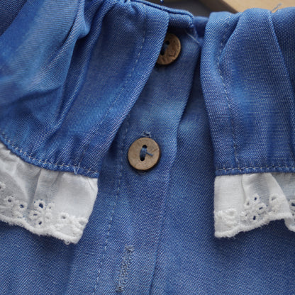 Baby Girl Denim Romper with Hairband