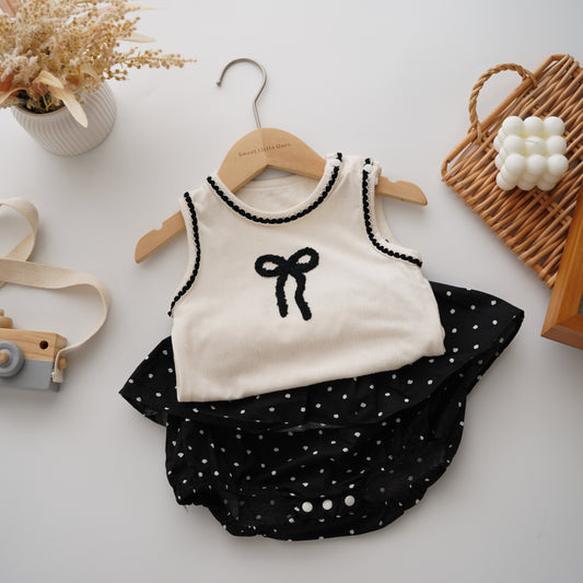 Ribbon Soft Top & Pants Set