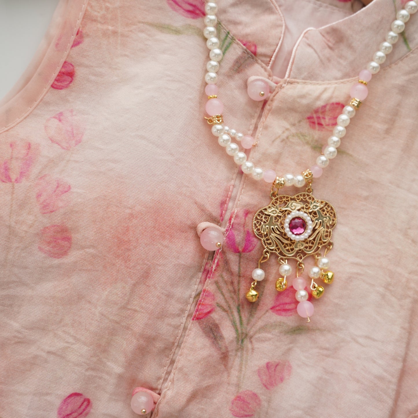 Pink Two Pieces Cheongsam