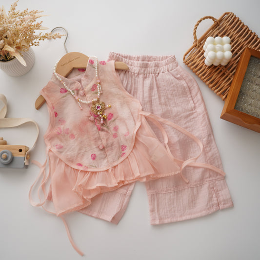 Pink Two Pieces Cheongsam