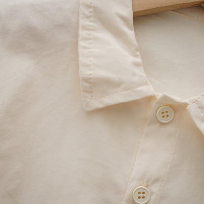 Long Sleeves Beige Line Shirt