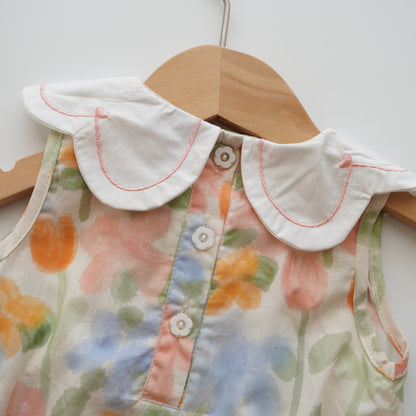 Color Painted Sleeveless Romper