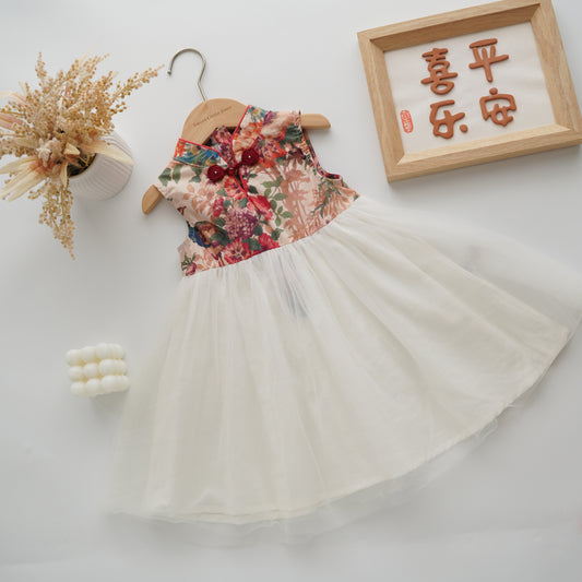 Chinese Mixture Mesh Dress