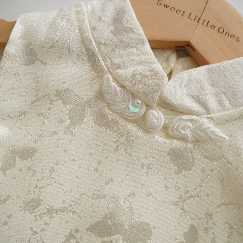 Elegant Plain Mesh Cheongsam (Defect)