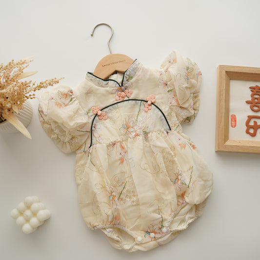 Flower Chinese Tie Knot Romper