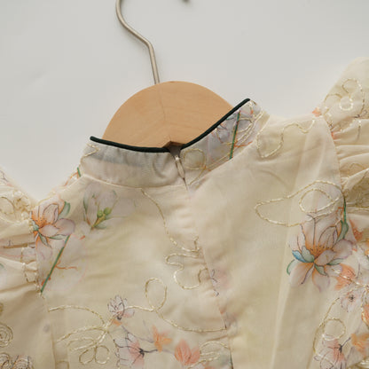 Flower Chinese Tie Knot Romper
