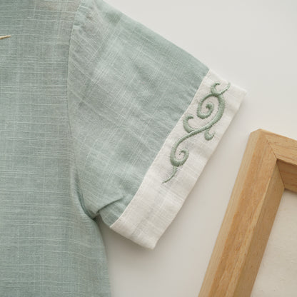 Minty Green Rabbit Chinese Romper