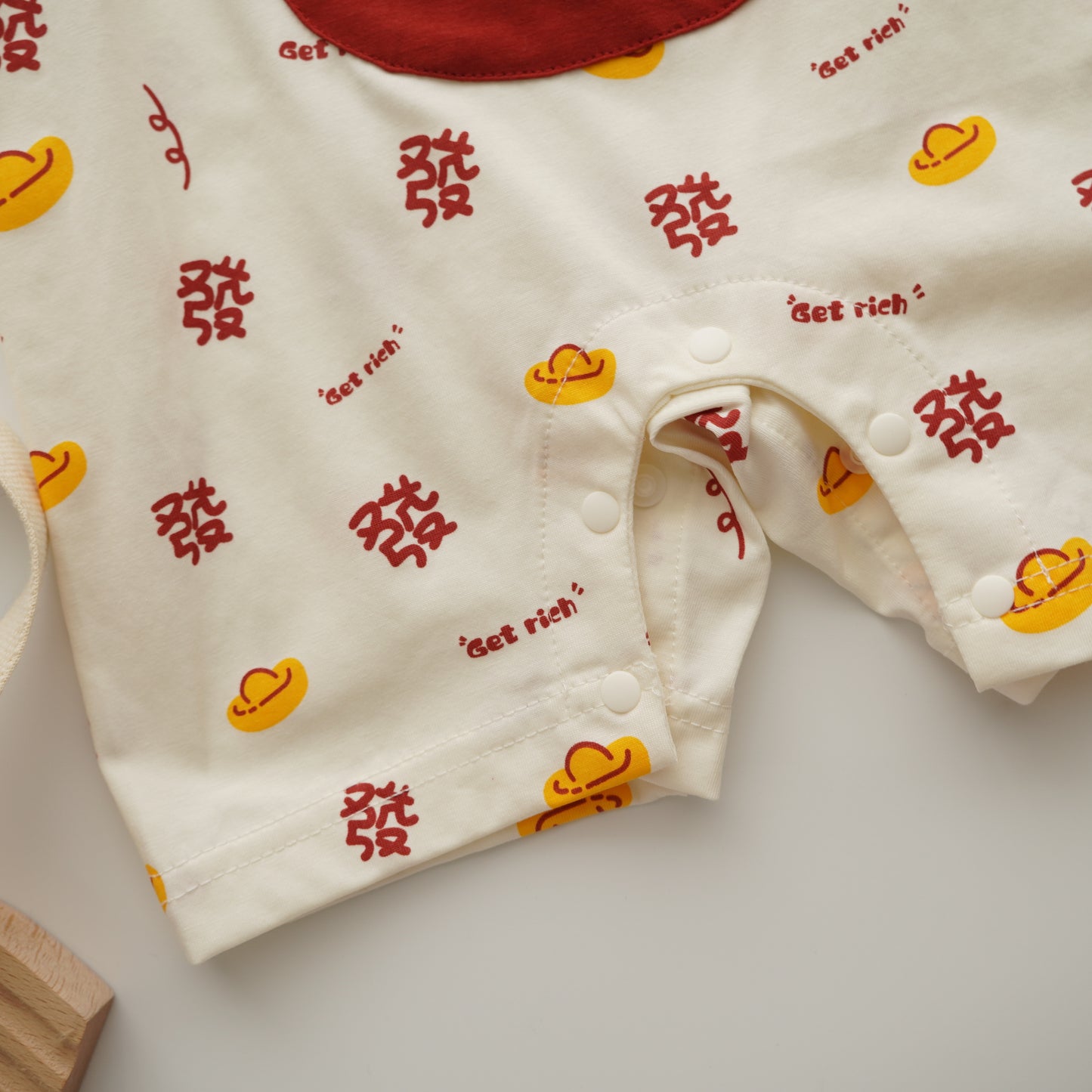 "Fa" Pocket Chinese Romper
