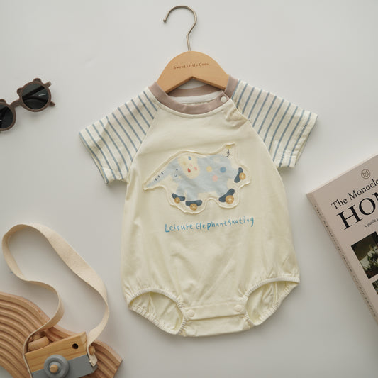 Skating Elephant Casual Romper