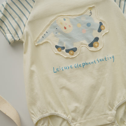 Skating Elephant Casual Romper