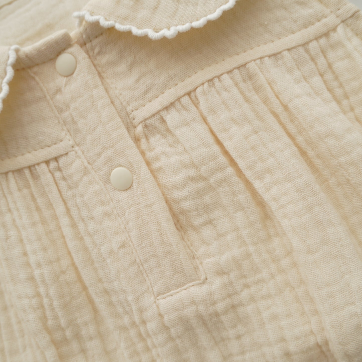 Embroidery Rabbit Details Cotton Romper