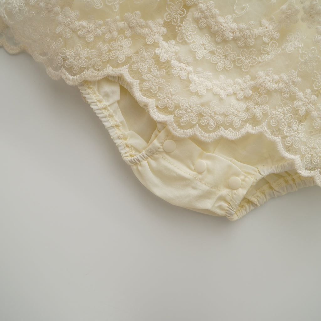 Lacey Halter Neck Ribbon Romper